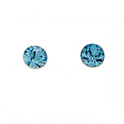 Boucles d'oreilles puces en argent sterling A824A Beginnings avec aigue-marine