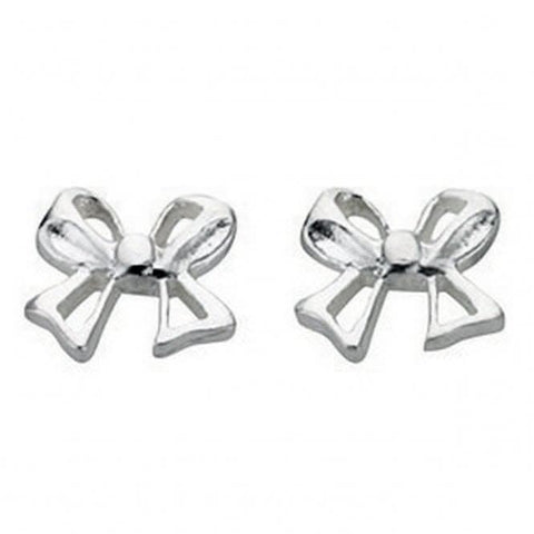 Boucles d'oreilles puces en argent sterling Beginnings A860, petit nœud en argent.
