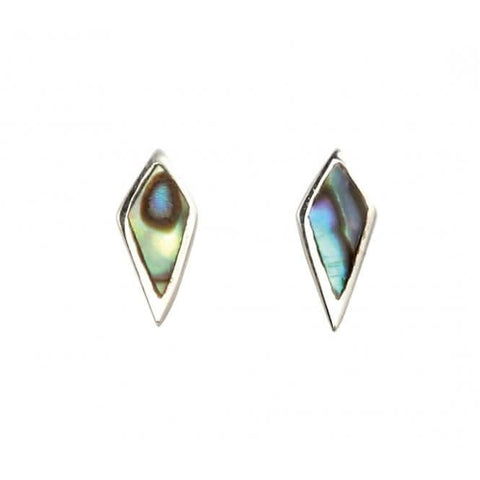 Boucles d'oreilles puces en argent sterling Beginnings A983S en forme de coquillage et de diamant