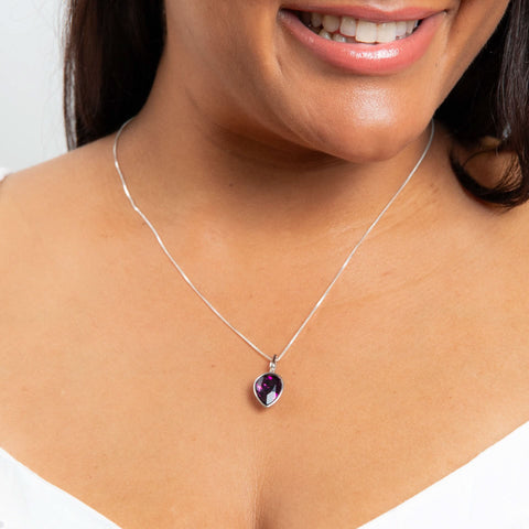 Beginnings Sterling Silber Amethyst Kristall Amethyst Anhänger P5459M