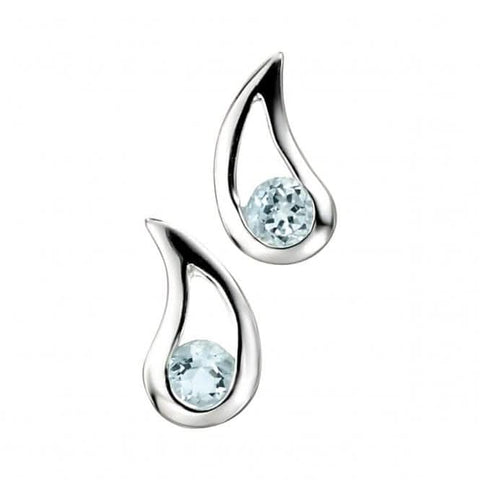 Beginnings Ohrringe aus Sterlingsilber mit blauem Topas in Tropfenform E3057T