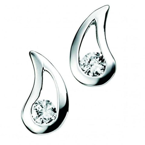 Beginnings Ohrringe aus Sterlingsilber mit klarem Zirkonia in Tropfenform E3057C