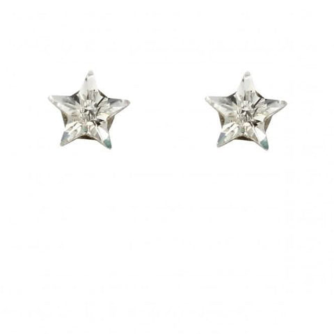Boucles d'oreilles en argent sterling et cristal en forme d'étoile A2037C