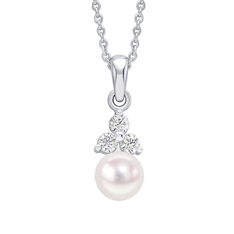 Pendentif Beginnings en argent sterling, zircon cubique et perle blanche (P5464W)