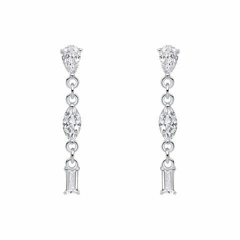 Beginnings Ohrringe aus Sterlingsilber mit weißen Zirkonia E6481C