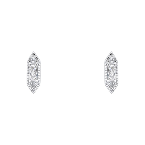 Beginnings Ohrringe aus Sterlingsilber mit weißen Zirkonia E6496C