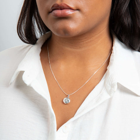 Pendentif Beginnings en argent sterling et zircon cubique blanc P5440C