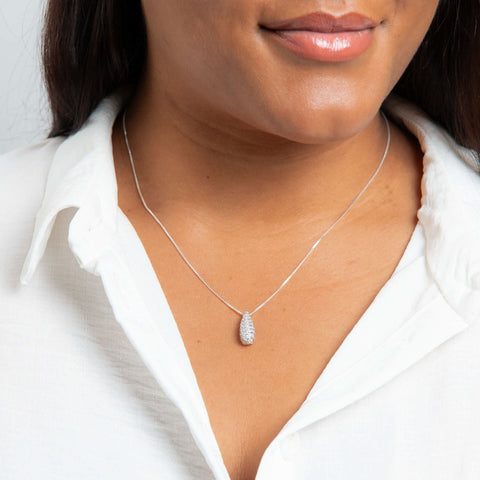 Pendentif Beginnings en argent sterling et zircon cubique blanc P5447C