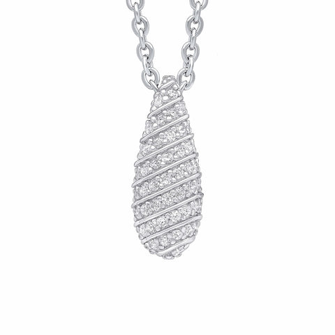 Pendentif Beginnings en argent sterling et zircon cubique blanc P5447C
