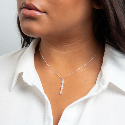 Pendentif Beginnings en argent sterling et zircon cubique blanc P5451C