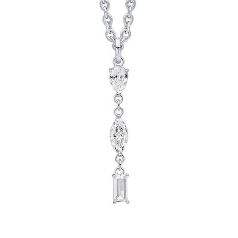 Pendentif Beginnings en argent sterling et zircon cubique blanc P5451C