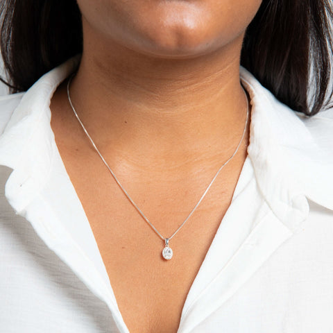 Pendentif Beginnings en argent sterling et zircon cubique blanc P5455C
