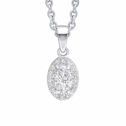 Pendentif Beginnings en argent sterling et zircon cubique blanc P5455C