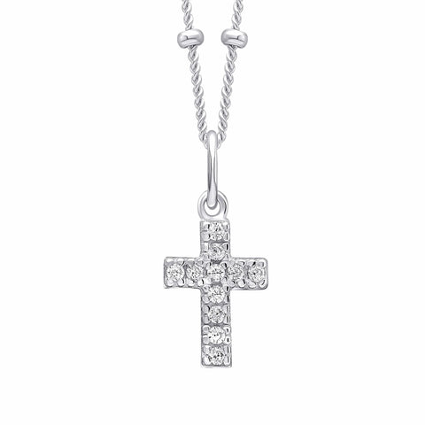Pendentif Beginnings en argent sterling et zircon cubique blanc P5463C