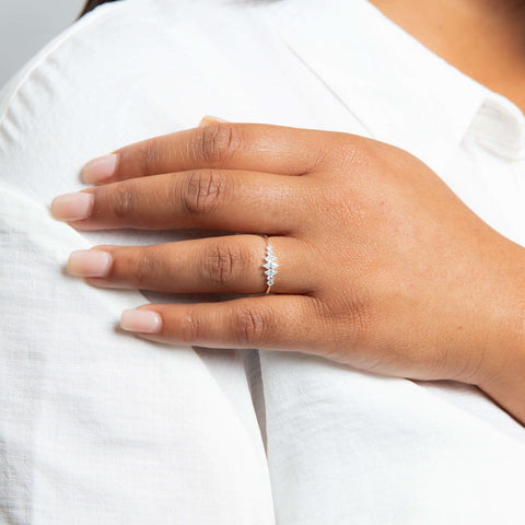 Bague Beginnings en argent sterling et zircon cubique blanc R3893C
