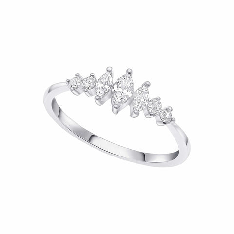 Bague Beginnings en argent sterling et zircon cubique blanc R3893C