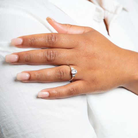 Bague Beginnings en argent sterling et zircon cubique blanc R3899C