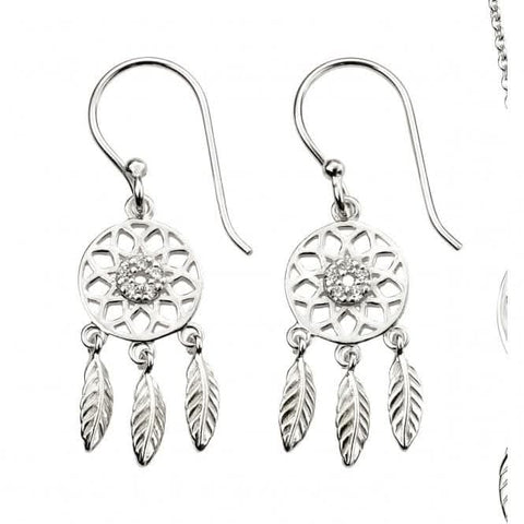 Boucles d'oreilles attrape-rêves en argent sterling Beginnings E5745C