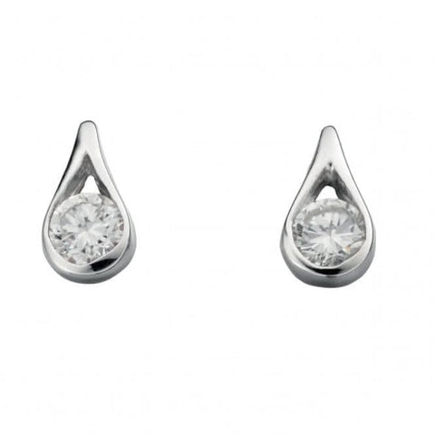 Boucles d'oreilles pendantes transparentes en argent sterling E205C de Beginnings