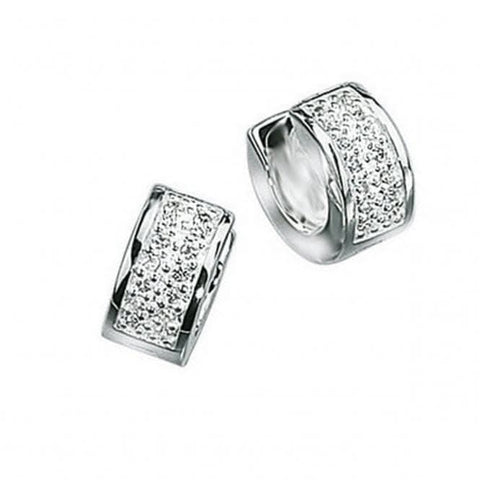 Boucles d'oreilles Beginnings en argent sterling E2163C transparentes et brillantes