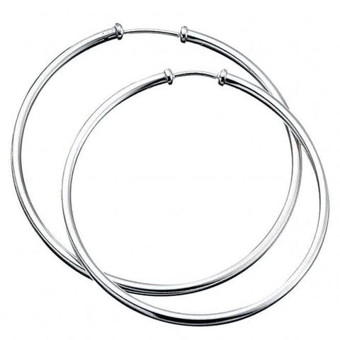 Boucles d'oreilles créoles simples en argent sterling Beginnings E238