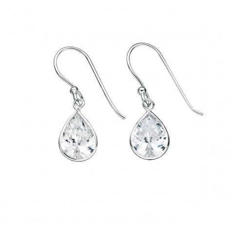 Boucles d'oreilles pendantes en argent sterling Beginnings E3157C avec zircon cubique transparent