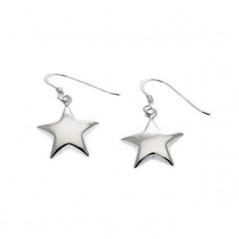 Boucles d'oreilles pendantes en argent sterling Beginnings E3192, petite étoile bombée