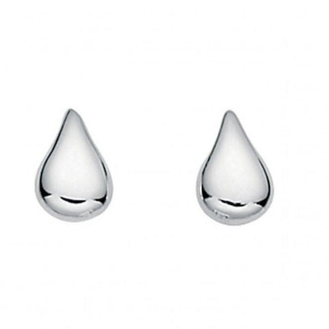 Boucles d'oreilles puces en argent sterling Beginnings E3222, petite forme de larme