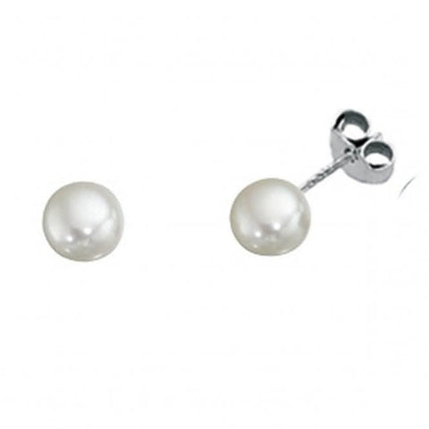Boucles d'oreilles puces blanches en argent sterling Beginnings E3965W