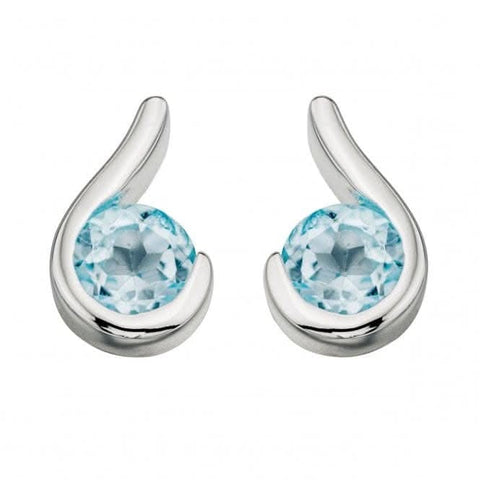 Boucles d'oreilles à tige en argent sterling E436T et topaze bleue Beginnings