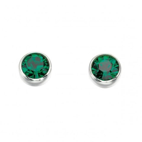Boucles d'oreilles Beginnings en argent sterling E4926G avec émeraude Swarovski