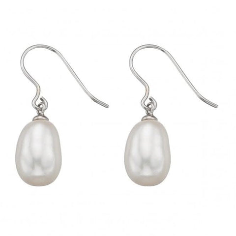 Boucles d'oreilles pendantes blanches en argent sterling Beginnings E5041W