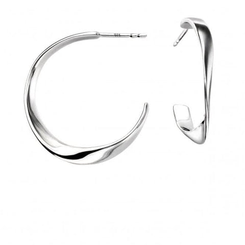Boucles d'oreilles créoles torsadées en argent sterling Beginnings E5179