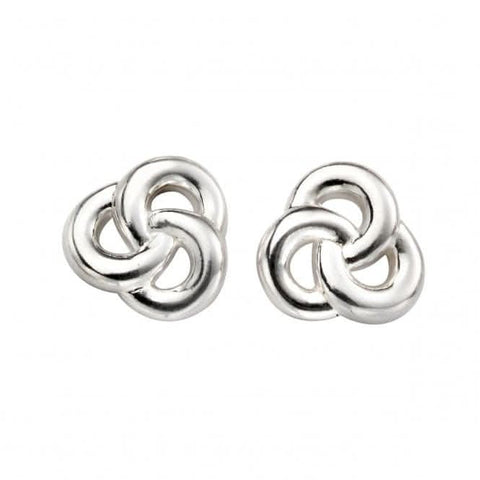 Boucles d'oreilles puces en argent sterling Beginnings E5396 motif nœud celtique