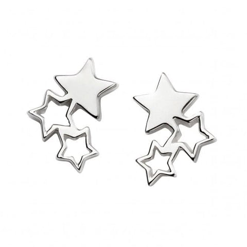 Boucles d'oreilles à clous triple étoile en argent sterling Beginnings E5416