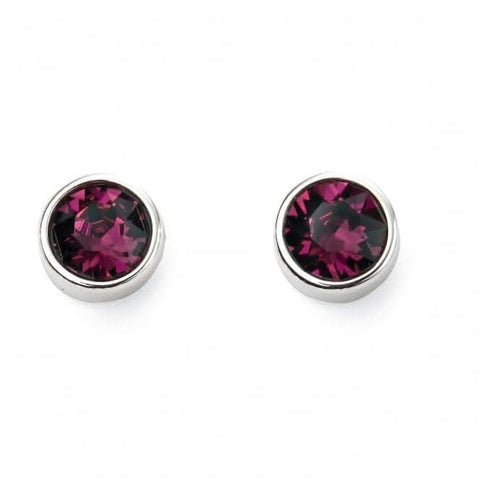Boucles d'oreilles en argent sterling Beginnings, pierre de naissance de février E5560