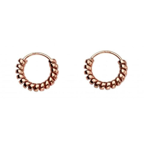 Boucles d'oreilles créoles en argent sterling H240 plaqué or rose Beginnings