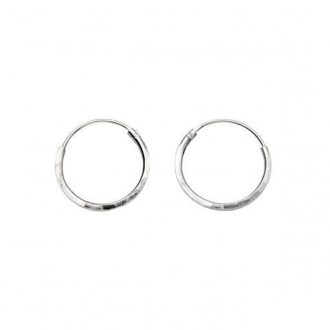Boucles d'oreilles créoles à petites facettes en argent sterling H241 de Beginnings