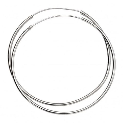 Boucles d'oreilles créoles Beginnings en argent sterling H242, 50 mm x 1,5 mm