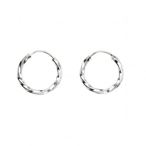 Boucles d'oreilles créoles torsadées Beginnings en argent sterling H248