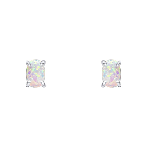 Beginnings Ohrringe aus Sterlingsilber mit Imitation eines weißen Opals E6485W