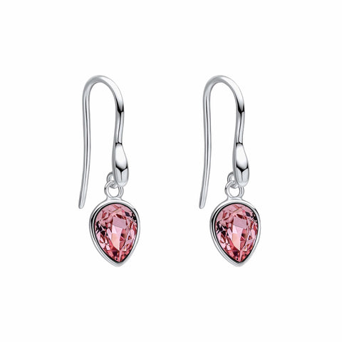 Beginnings Ohrringe aus Sterlingsilber mit hellrosa Kristallrose E6490P
