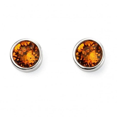 Boucles d'oreilles Beginnings en argent sterling, pierre de naissance de novembre, E5568