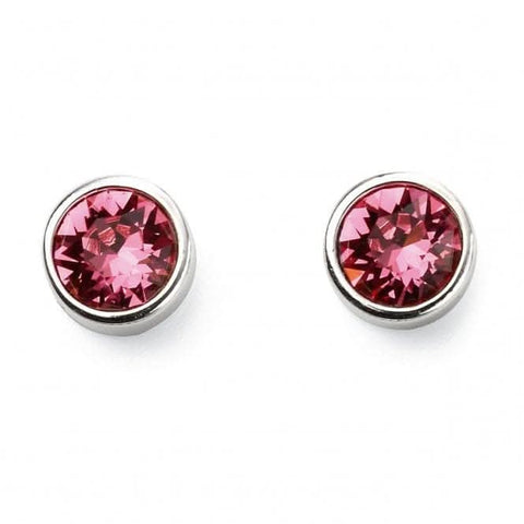 Boucles d'oreilles Beginnings en argent sterling, pierre de naissance d'octobre E5565