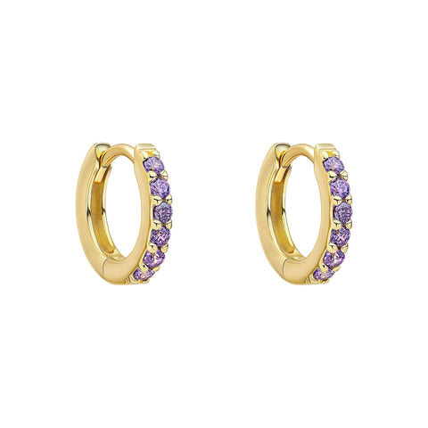 Beginnings Ohrringe aus Sterlingsilber mit violettem Zirkonia und Amethyst E6466M