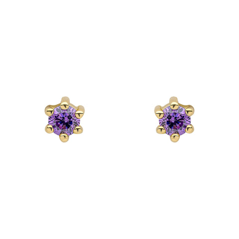 Ohrringe „Beginnings“ aus Sterlingsilber mit violettem Zirkonia und Amethyst, E6468M