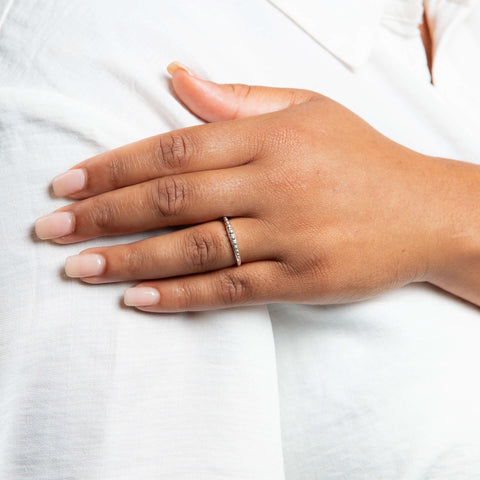 Bague à perles graduées en argent sterling Beginnings R3902