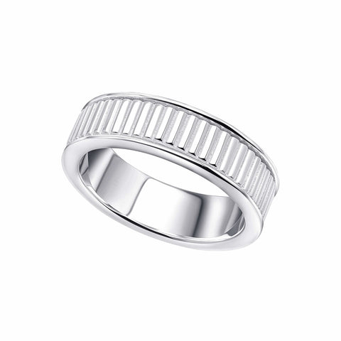 Bague tournante Beginnings en argent sterling à motif strié R3903