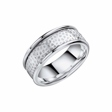 Bague tournante Beginnings en argent sterling martelé R3906