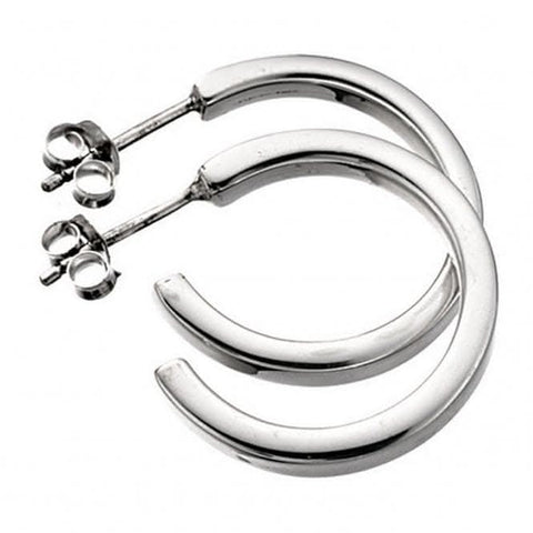 Boucles d'oreilles créoles carrées en argent sterling Beginnings E590